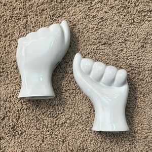 White Ceramic Fist Vintage